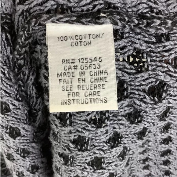 Habitat Sz XS Waffle Knit Pullover Sweater Blue 100% Cotton Mock Neck - Picture 6 of 6